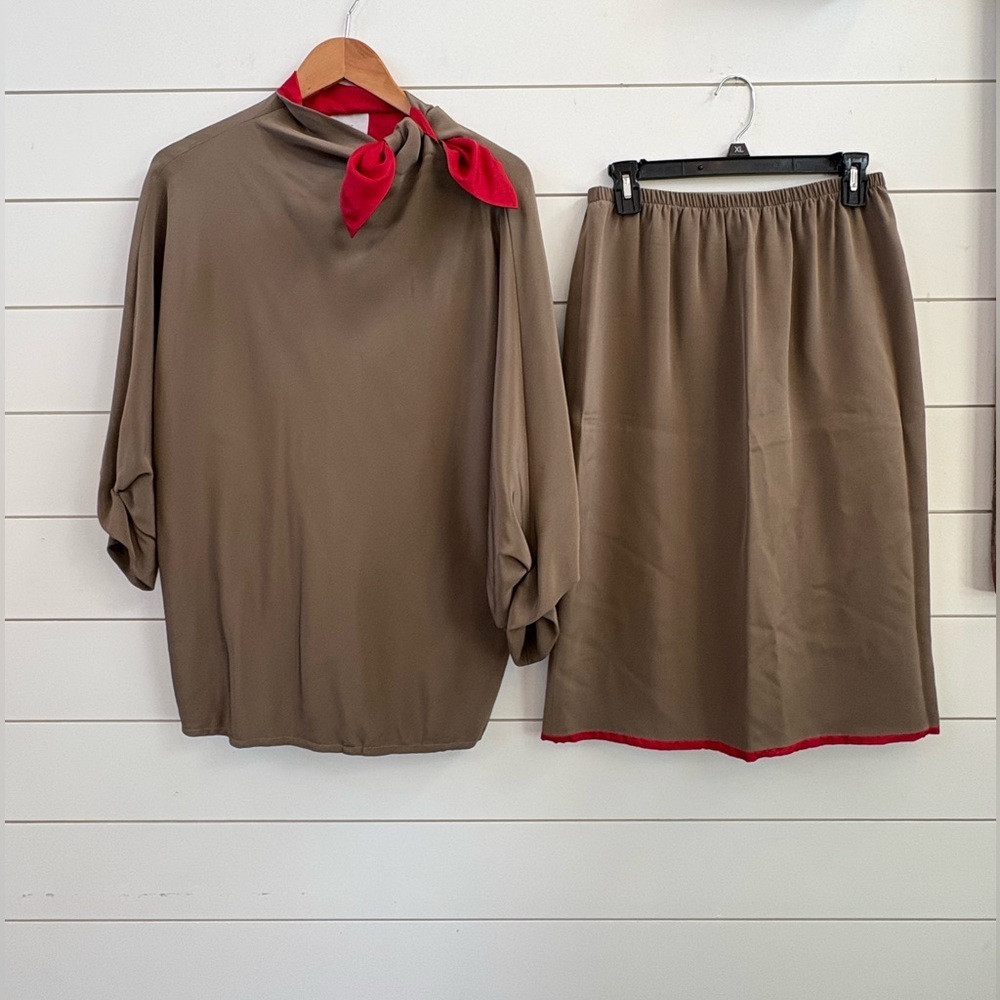 Mark Heister Vintage Two Piece Blouse & Skirt Set